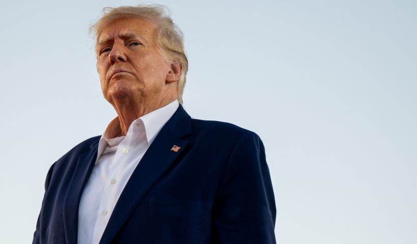 WACO, TEXAS - MARCH 25: Former U.S. President Donald Trump looks on during a rally at the Waco Regional Airport on March 25, 2023 in Waco, Texas. Former U.S. president Donald Trump attended and spoke at his first rally since announcing his 2024 presidential campaign. Today in Waco also marks the 30 year anniversary of the weeks deadly standoff involving Branch Davidians and federal law enforcement. 82 Davidians were killed, and four agents left dead. (Photo by Brandon Bell/Getty Images)