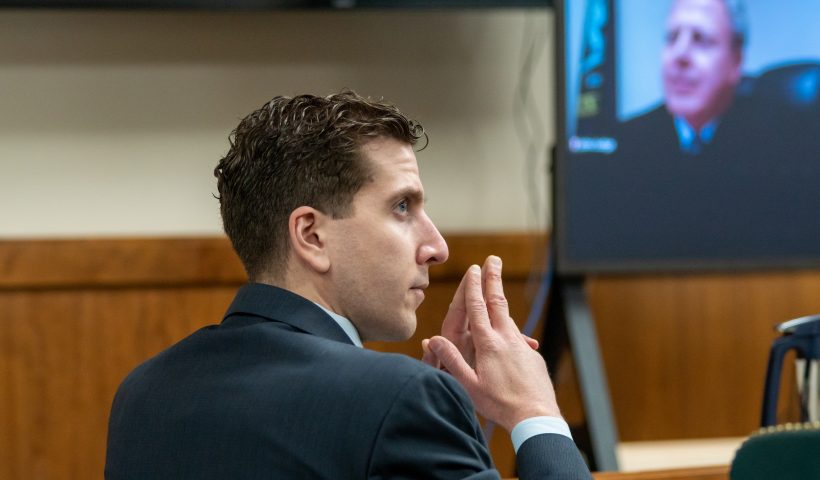 Murder Suspect Bryan Kohberger Attends Pre-Trial Hearing In Idaho MOSCOW, IDAHO - OCTOBER 26: Bryan Kohberger listens to arguments during a hearing to overturn his grand jury indictment on October 26, 2023 in Moscow, Idaho. Kohberger, a former criminology PhD student, was indicted earlier this year in the November 2022 killings of Madison Mogen, 21; Kaylee Goncalves, 21; Xana Kernodle, 20; and Ethan Chapin, 20, in an off-campus apartment near the University of Idaho. (Photo by Kai Eiselein-Pool/Getty Images)