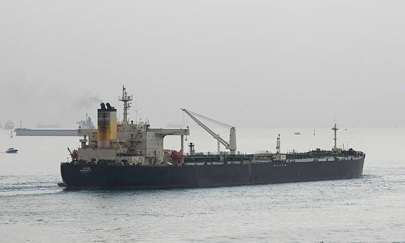 SUEZ, EGYPT - JANUARY 10: A ship transits the Suez Canal towards the Red Sea on January 10, 2024 in Suez, Egypt. on January 10, 2024 in Suez, Egypt. In the wake of Israel's war on Gaza after the October 7 Hamas attack on Israel, Houthi rebels in Yemen pledged disruption on all ships destined for Israel through the Red Sea's Suez Canal. The disruption on world trade is evident in the number of companies using this container ship route - a 90 per cent decline compared to figures one year ago. (Photo by Sayed Hassan/Getty Images)