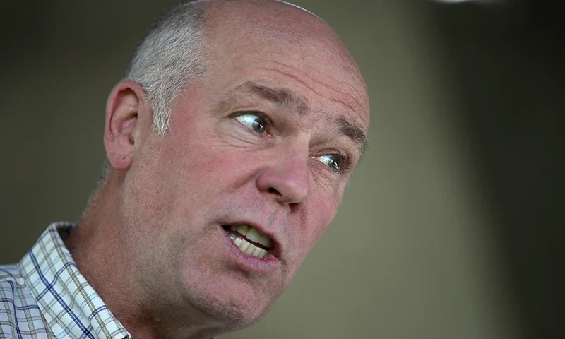 GOP Congressional Candidate Greg Gianforte Campaigns In Great Falls, MT GREAT FALLS, MT - MAY 23: Republican congressional candidate Greg Gianforte looks on during a campaign meet and greet at Lions Park on May 23, 2017 in Great Falls, Montana. Greg Gianforte is campaigning throughout Montana ahead of a May 25 special election to fill Montana's single congressional seat. Gianforte is in a tight race against democrat Rob Quist. (Photo by Justin Sullivan/Getty Images)