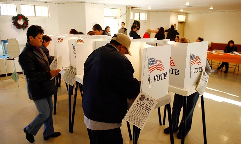 LOS ANGELES, CA - FEBRUARY 05: Voters go to the polls for Super Tuesday primaries in the predominantly Latino neighborhood of Boyle Heights on February 5, 2008 in Los Angeles, California. Latinos are an increasingly important factor in California where they are expected to account for 14 percent of the vote and tend to favor presidential hopeful Sen. Hillary Clinton (D-NY) over rival Sen. Barack Obama (D-IL). At 44 million, Latinos make up15 percent of the US population, the nation's largest minority group according to the latest Census Bureau estimates. (Photo by David McNew/Getty Images)
