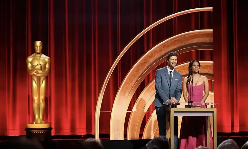 Actors Zazie Beetz and Jack Quaid host the announcement of the 96th Oscars Nominations, in Beverly Hills, California, U.S., January 23, 2024. REUTERS/Mario Anzuoni