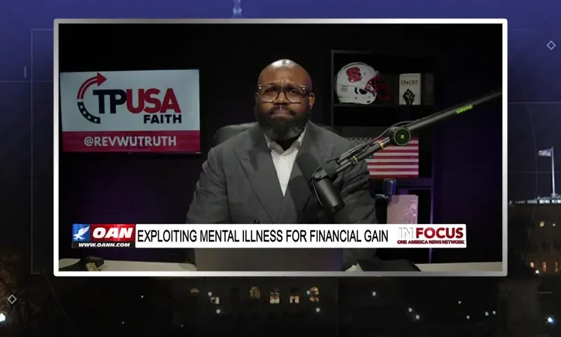 Video still from In Focus on One America News Network during an interview with the guest, Pastor Amanchukwu.