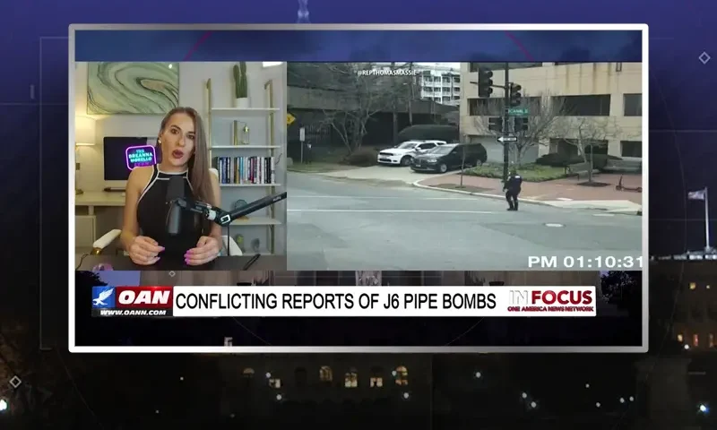Video still from In Focus on One America News Network during an interview with the guest, Breanna Morello.