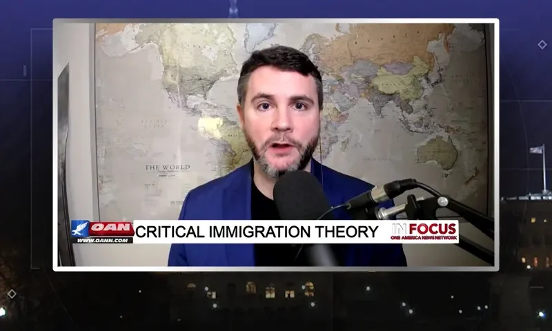 Video still from In Focus on One America News Network during an interview with the guest, Dr. James Lindsay.