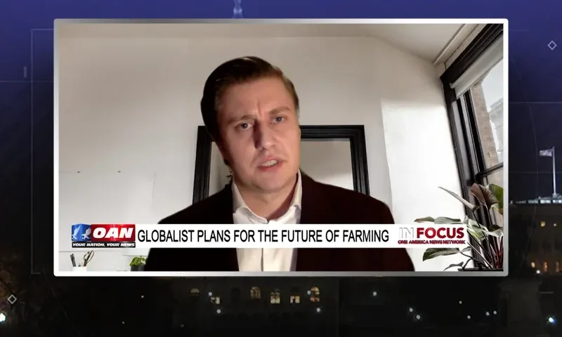 Video still from In Focus on One America News Network during an interview with the guest, Peter Sweden.