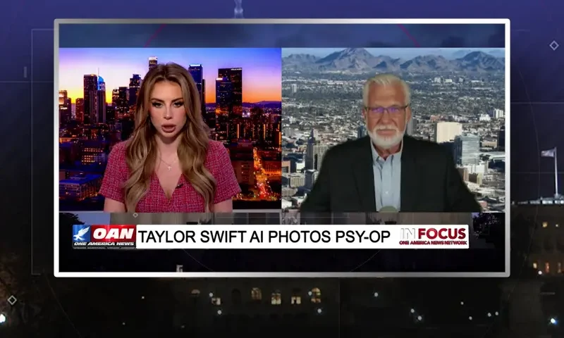 Video still from In Focus on One America News Network during an interview with the guest, Patrick Wood.