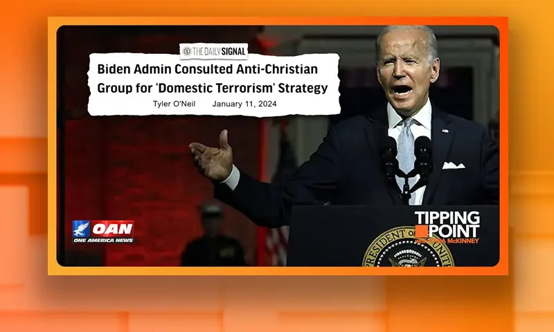 Video still from Tipping Point on One America News Network
