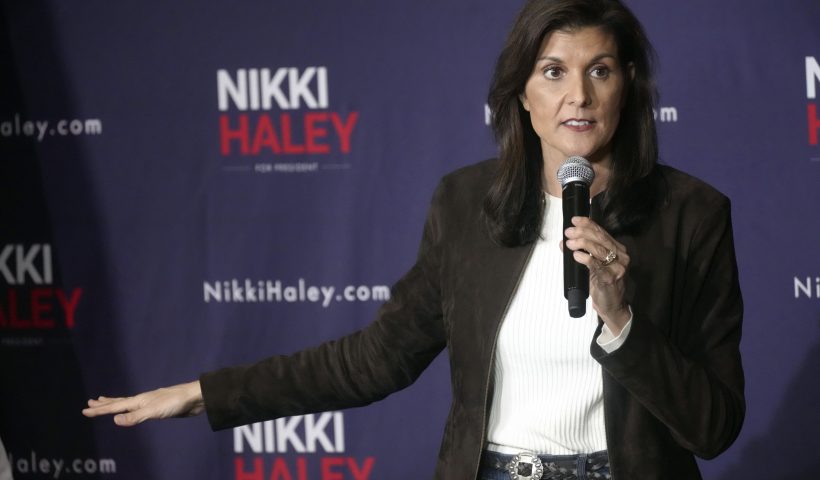 Republican presidential candidate former UN Ambassador Nikki Haley speaks during a campaign rally on Monday, Feb. 5, 2024, in Spartanburg, S.C. (AP Photo/Meg Kinnard)