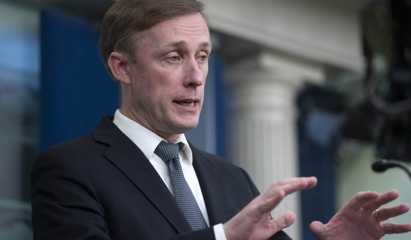 National Security Advisor Jake Sullivan speaks during a press briefing at the White House in Washington, Wednesday, Feb. 14, 2024. (AP Photo/Mark Schiefelbein)