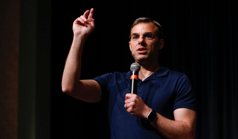 GRAND RAPIDS, MI - MAY 28: U.S. Rep. Justin Amash (R-MI) holds a Town Hall Meeting on May 28, 2019 in Grand Rapids, Michigan. Amash was the first Republican member of Congress to say that President Donald Trump engaged in impeachable conduct. (Photo by Bill Pugliano/Getty Images)