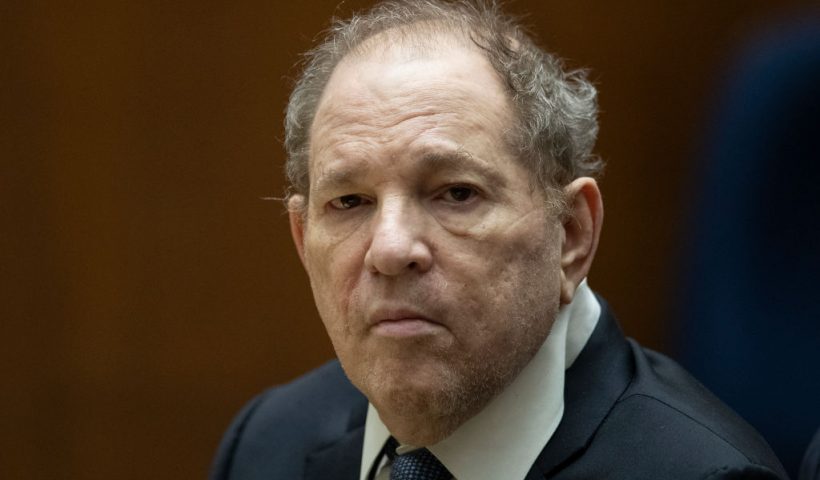 LOS ANGELES, CA - OCTOBER 04: Former film producer Harvey Weinstein appears in court at the Clara Shortridge Foltz Criminal Justice Center on October 4, 2022 in Los Angeles, California. Harvey Weinstein was extradited from New York to Los Angeles to face sex-related charges. (Photo by Etienne Laurent-Pool/Getty Images)