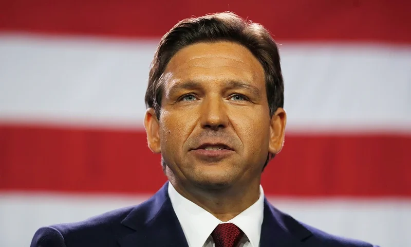 Ron DeSantis Holds Election Night Event In Tampa TAMPA, FL - NOVEMBER 08: Florida Gov. Ron DeSantis gives a victory speech after defeating Democratic gubernatorial candidate Rep. Charlie Crist during his election night watch party at the Tampa Convention Center on November 8, 2022 in Tampa, Florida. DeSantis was the projected winner by a double-digit lead. (Photo by Octavio Jones/Getty Images)