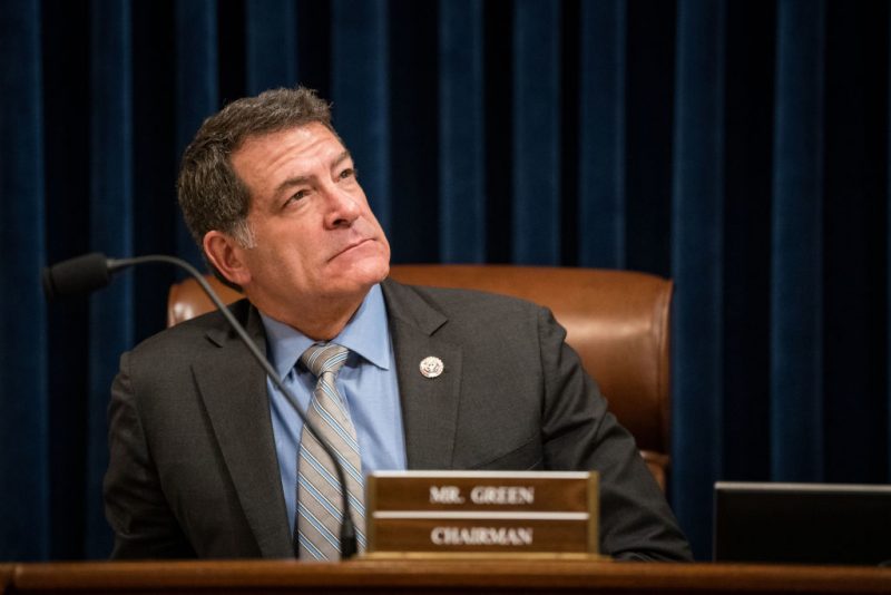 WASHINGTON, DC - JANUARY 10: Rep. Mark Green (R-TN) chairman of the House Homeland Security Committee prepares before the start of a House Homeland Security Committee hearing titled "Havoc in the Heartland: How Secretary Mayorkas' Failed Leadership Has Impacted the States," at the U.S. Capitol on January 10, 2024 in Washington, DC. House Republicans have started their hearings into impeaching President Biden's Secretary of Homeland Security, Alejandro Mayorkas. (Photo by Kent Nishimura/Getty Images)