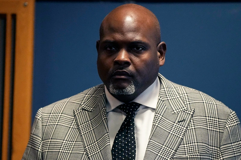 ATLANTA, GEORGIA - FEBRUARY 26: Terrence Bradley, Nathan Wade's former business partner and former divorce attorney walks in the courtroom before meeting with Judge Scott McAfee in the Fulton County Courthouse, on February 26, 2024 in Atlanta, Georgia. Judge Scott McAfee is hearing testimony as to whether DA Fani Willis and Special Prosecutor Nathan Wade should be disqualified from the case for allegedly lying about a personal relationship. (Photo by Mike Stewart- Pool/Getty Images)