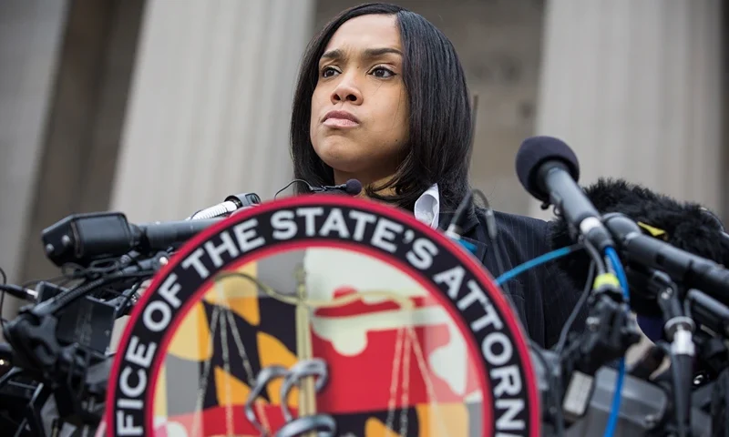 Criminal Charges Announced Against Baltimore Police Officers In Freddie Gray's Death BALTIMORE, MD - MAY 01: Baltimore City State's Attorney Marilyn J. Mosby announces that criminal charges will be filed against Baltimore police officers in the death of Freddie Gray on May 1, 2015 in Baltimore, Maryland. Gray died in police custody after being arrested on April 12, 2015. (Photo by Andrew Burton/Getty Images)
