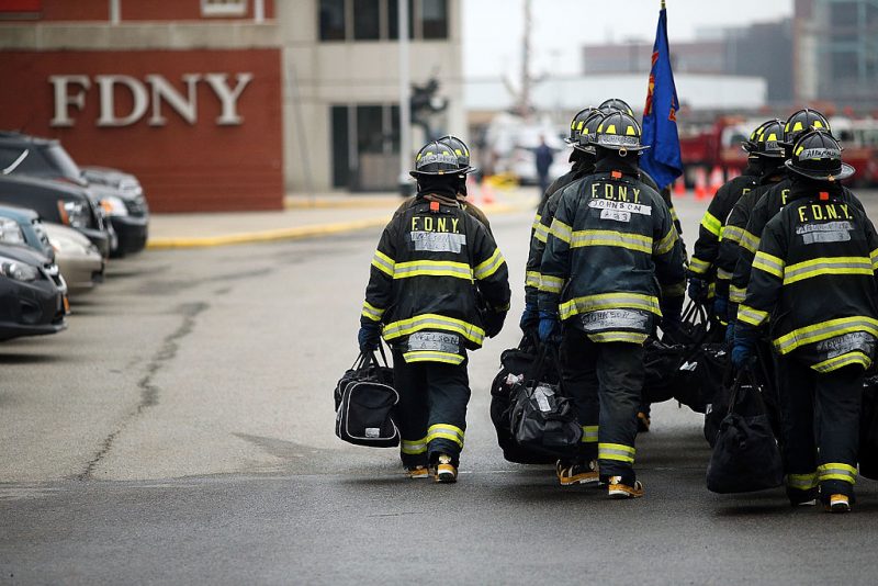 NEW YORK, NY - MAY 09: Firefighters train at the Fire Department of New York (FDNY) training academy on May 9, 2014 in New York City. New York Mayor Bill de Blasio has named Daniel Nigro as the new Fire Commissioner during a ceremony at the FDNY Academy. Nigro, a retired fire chief and a veteran with more than 30 years experience, was named chief of department after the Sept. 11 attacks which killed then chief Peter Ganci. (Photo by Spencer Platt/Getty Images)