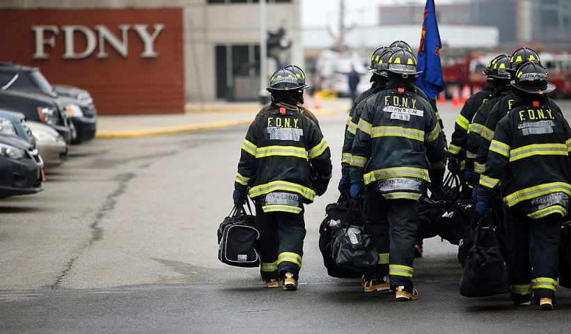 NEW YORK, NY - MAY 09: Firefighters train at the Fire Department of New York (FDNY) training academy on May 9, 2014 in New York City. New York Mayor Bill de Blasio has named Daniel Nigro as the new Fire Commissioner during a ceremony at the FDNY Academy. Nigro, a retired fire chief and a veteran with more than 30 years experience, was named chief of department after the Sept. 11 attacks which killed then chief Peter Ganci. (Photo by Spencer Platt/Getty Images)