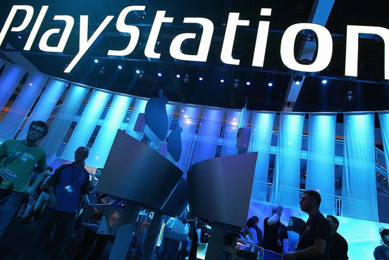 LOS ANGELES, UNITED STATES: The Sony PlayStation exhibit draws visitors at the Electronic Entertainment Expo, or E3, at the Los Angeles Convention Center in Los Angeles, 12 May 2004. E3, in it's tenth year, is the world's largest and most influential trade shows for the video and computer gaming industry. AFP PHOTO / Robyn BECK (Photo credit should read ROBYN BECK/AFP via Getty Images)