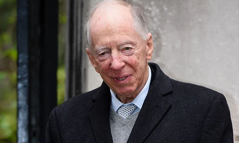 British banker Jacob Rothschild arrives at St Bride's church on Fleet Street in central London on March 5, 2016, to attend a ceremony of celebration with Australian born media magnate Rupert Murdoch and former US model Jerry Hall, a day after their official marriage. - Rupert Murdoch married model Jerry Hall in London on Friday March 4, 2016, less than two months after they got engaged, prompting the media mogul to describe himself as the "luckiest" man in the world. It is the fourth marriage for 84-year-old Murdoch and technically the first for Hall, 59, although she had a long-term relationship and four children with Rolling Stones frontman Mick Jagger. (Photo by Leon NEAL / AFP) (Photo by LEON NEAL/AFP via Getty Images)