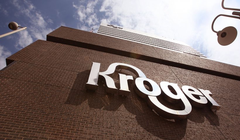 CINCINNATI - JULY 15: The Kroger Co. corporate headquarters is seen July 15, 2008 in downtown Cincinnati, Ohio. Kroger is one of the nation's largest grocery retailers, with fiscal 2007 sales of over $70 billion. (Photo by Scott Olson/Getty Images)