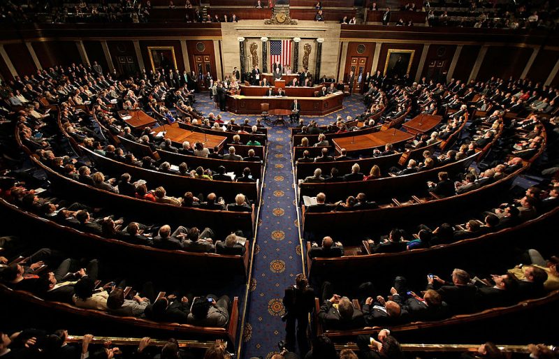 WASHINGTON - JANUARY 08: A joint session of Congress meets to count the Electoral College vote from the 2008 presidential election the House Chamber in the U.S. Capitol January 8, 2009 in Washington, DC. Congress met in a joint session to tally the Electoral College votes and certify Barack Obama to be the winner of the 2008 presidential election. (Photo by Chip Somodevilla/Getty Images)
