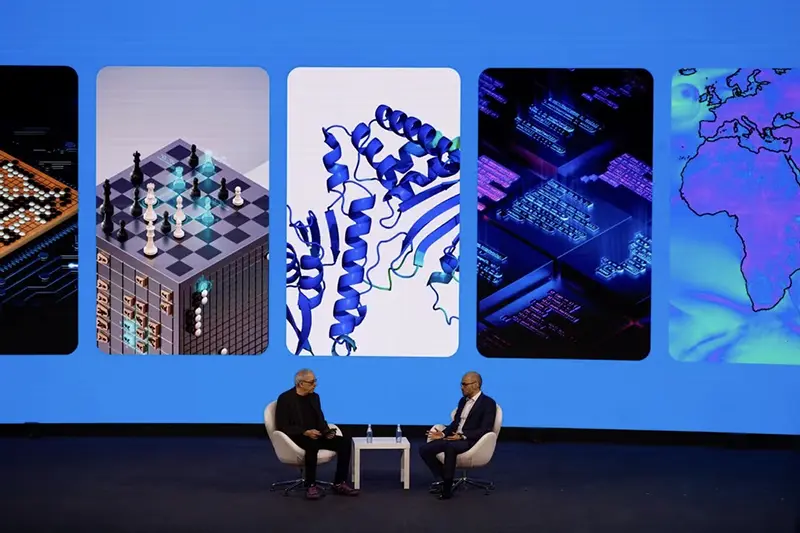 Steven Levy, Editor at Large, Wired, and Demis Hassabis, Co-Founder and CEO of Google DeepMind, speak at the 2024 Mobile World Congress (MWC) in Barcelona, Spain February 26, 2024. REUTERS/Albert Gea