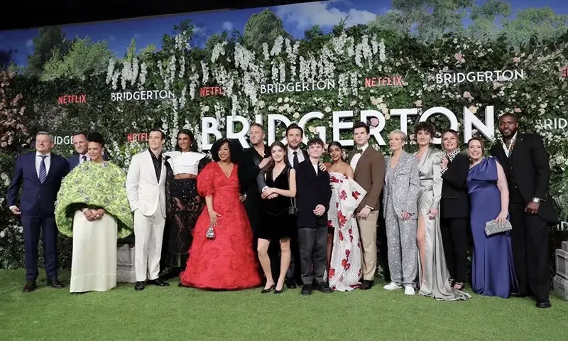 Cast and crew members attend the world premiere for the second season of the Netflix show "Bridgerton" in London, Britain March 22, 2022. REUTERS/May James/File Photo