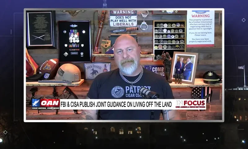 Video still from In Focus on One America News Network during an interview with the guest, Teddy Daniels.