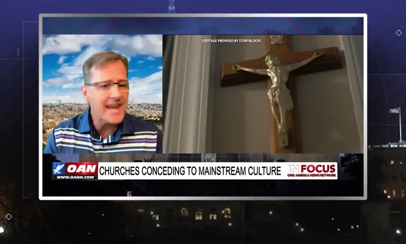 Video still from In Focus on One America News Network during an interview with the guest, Brandon Holthaus.