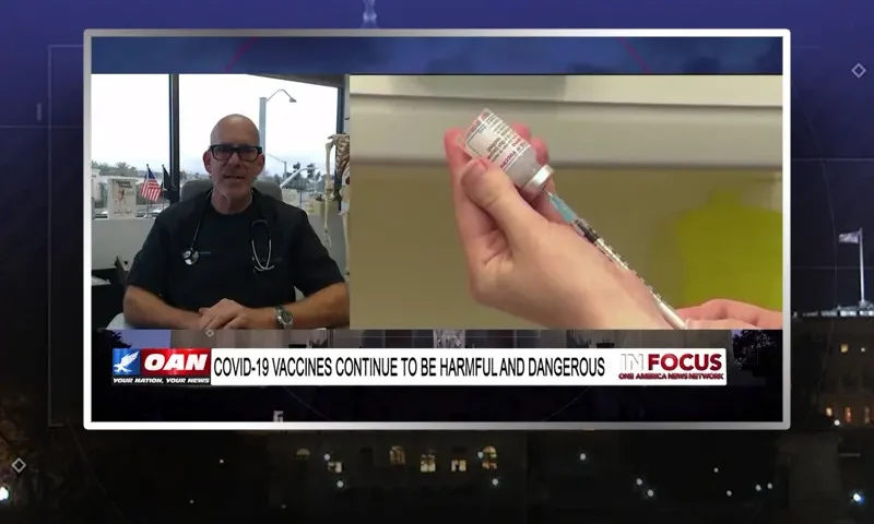 Video still from In Focus on One America News Network during an interview with the guest, Dr. Jeff Barke.