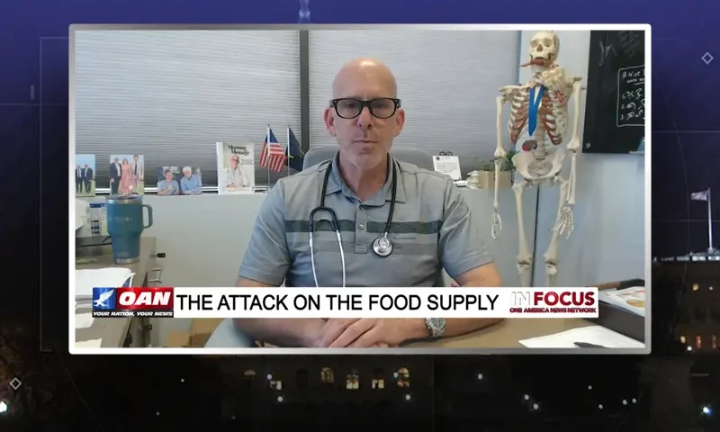 Video still from In Focus on One America News Network during an interview with the guest, Jeff Barke.
