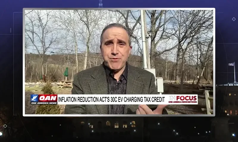 Video still from In Focus on One America News Network during an interview with the guest, Marc Morano.