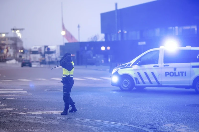 of 3 | A police officer in the center of Bodø, Northern Norway, during extreme weather, Thursday, Feb. 1, 2024. Residents of central Norway awoke to scenes of havoc and homes without power Thursday, following the country's most powerful storm in more than three decades. (Per-Inge Johnsen/NTB Scanpix via AP)