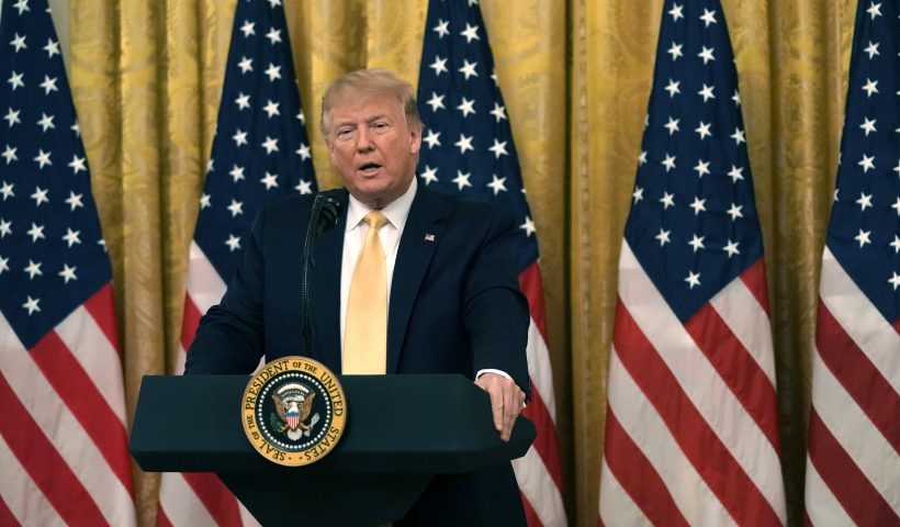 WASHINGTON, DC - JULY 11: U.S. President Donald Trump speaks during a “Presidential Social Media Summit” in the East Room of the White House July 11, 2019 in Washington, DC. President Trump hosted a group of his political allies to discuss “social media.” (Photo by Alex Wong/Getty Images)