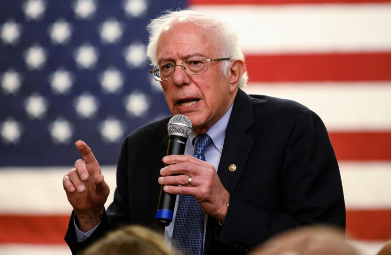 ANAMOSA, IA - JANUARY 03: Democratic presidential candidate Sen. Bernie Sanders (I-VT) speaks at town hall at the National Motorcycle Museum on January 3, 2020 in Anamosa, Iowa. Sen. Sanders remarked on the recent news about the killing of Iranian General Qasem Solemiani before talking about domestic issues and taking questions. (Photo by Stephen Maturen/Getty Images)