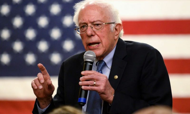 ANAMOSA, IA - JANUARY 03: Democratic presidential candidate Sen. Bernie Sanders (I-VT) speaks at town hall at the National Motorcycle Museum on January 3, 2020 in Anamosa, Iowa. Sen. Sanders remarked on the recent news about the killing of Iranian General Qasem Solemiani before talking about domestic issues and taking questions. (Photo by Stephen Maturen/Getty Images)