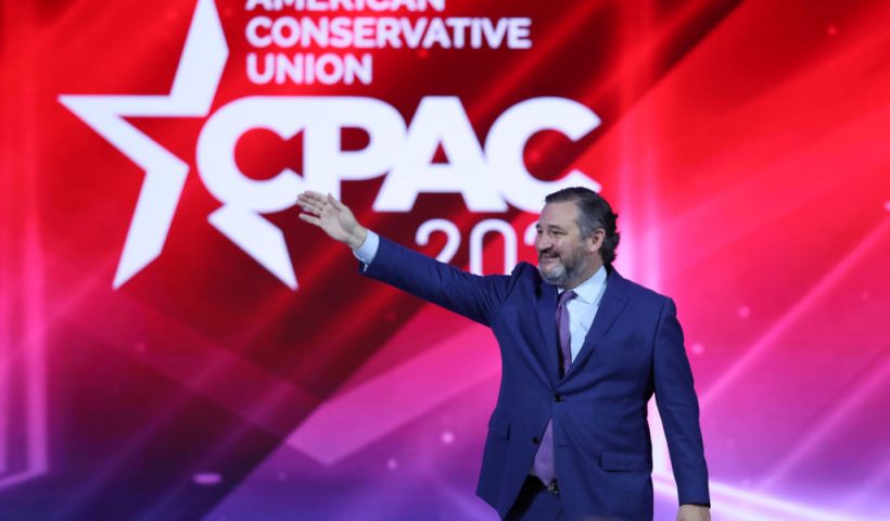 ORLANDO, FLORIDA - FEBRUARY 26: Sen. Ted Cruz (R-TX) addresses the Conservative Political Action Conference held in the Hyatt Regency on February 26, 2021 in Orlando, Florida. Begun in 1974, CPAC brings together conservative organizations, activists, and world leaders to discuss issues important to them. (Photo by Joe Raedle/Getty Images)