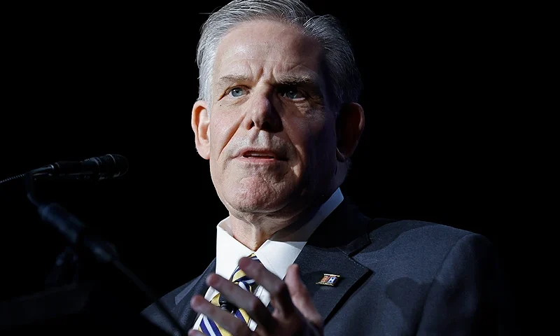 WASHINGTON, DC - APRIL 25: American Hospital Association President and CEO Rick Pollack delivers opening remarks during the association's annual membership meeting at the Marriott Marquis on April 25, 2022 in Washington, DC. This is the association's first in-person membership meeting since the beginning of the coronavirus pandemic in 2020. (Photo by Chip Somodevilla/Getty Images)