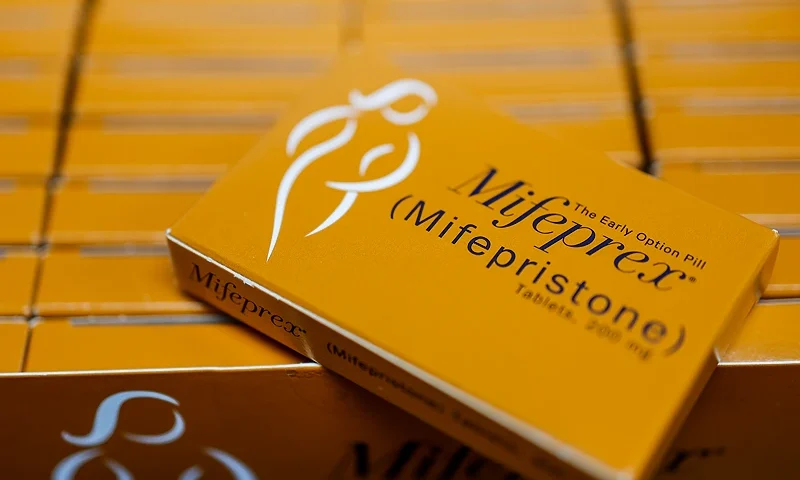ROCKVILLE, MARYLAND - APRIL 13: In this photo illustration, packages of Mifepristone tablets are displayed at a family planning clinic on April 13, 2023 in Rockville, Maryland. A Massachusetts appeals court temporarily blocked a Texas-based federal judge’s ruling that suspended the FDA’s approval of the abortion drug Mifepristone, which is part of a two-drug regimen to induce an abortion in the first trimester of pregnancy in combination with the drug Misoprostol. (Photo illustration by Anna Moneymaker/Getty Images)
