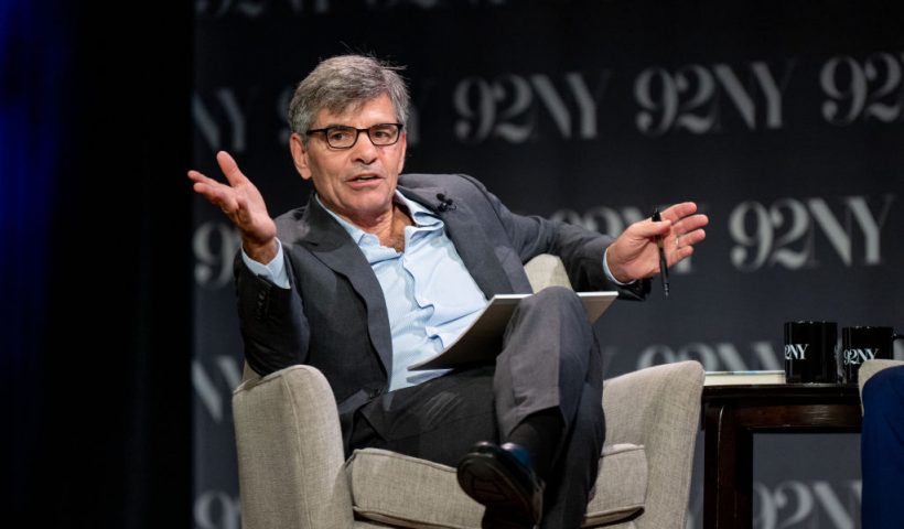 NEW YORK, NEW YORK - SEPTEMBER 12: George Stephanopoulos with Arthur C. Brooks and Oprah Winfrey discuss "Build The Life You Want" at The 92nd Street Y, New York on September 12, 2023 in New York City. (Photo by Roy Rochlin/Getty Images)