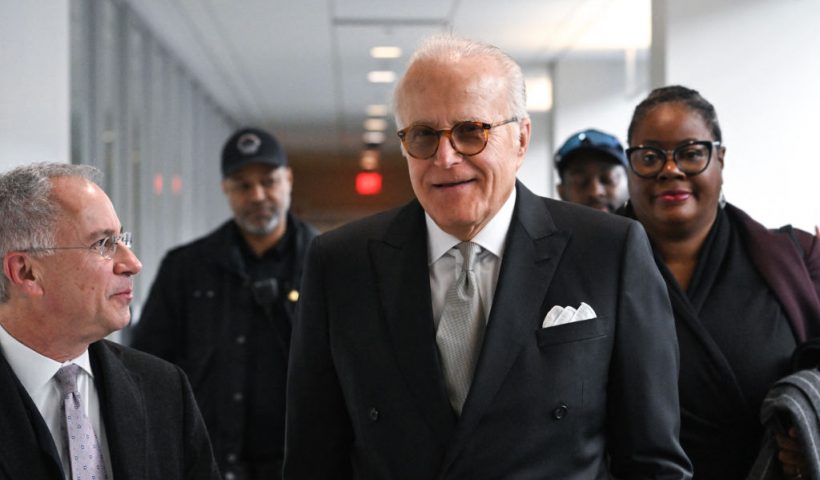James Biden (C), brother of US President Joe Biden, with his attorney Paul Fishman (L), arrives for a deposition before the House Oversight and Judiciary Committees on President Biden's impeachment inquiry in Washington, DC, February 21, 2024. (Photo by Jim WATSON / AFP) (Photo by JIM WATSON/AFP via Getty Images)
