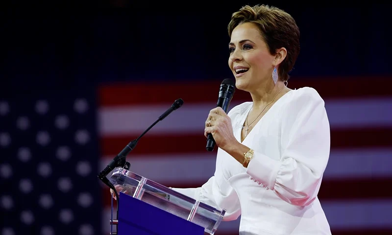 Conservatives Gather For Annual CPAC Conference NATIONAL HARBOR, MARYLAND - FEBRUARY 24: Republican U.S. Senate candidate Kari Lake speaks at the Conservative Political Action Conference (CPAC) at the Gaylord National Resort Hotel And Convention Center on February 24, 2024 in National Harbor, Maryland. Attendees descended upon the hotel outside of Washington DC to participate in the four-day annual conference and hear from conservative speakers from around the world who range from journalists, U.S. lawmakers, international leaders and businessmen. (Photo by Anna Moneymaker/Getty Images)