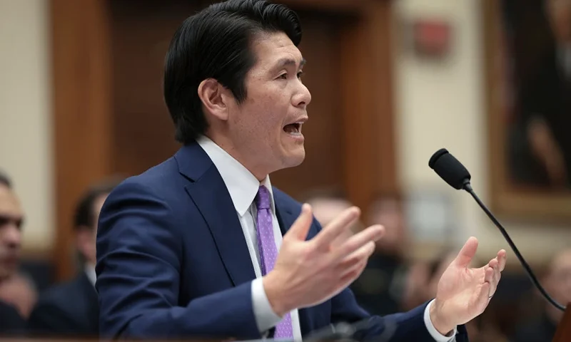 WASHINGTON, DC - MARCH 12: Former special counsel Robert K. Hur testifies before the House Judiciary Committee on March 12, 2024 in Washington, DC. Hur investigated U.S. President Joe Biden’s mishandling of classified documents and published a final report with contentious conclusions about Biden’s memory. (Photo by Win McNamee/Getty Images)