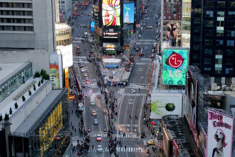 NEW YORK - NOVEMBER 28: Nextel Cup Series drivers, lead by the 2007 NASCAR Nextel Cup Series Champion, Jimmie Johnson, drive through Times Square in a victory lap through the streets of midtown November 28, 2007 in New York City. (Photo by Chris McGrath/Getty Images)