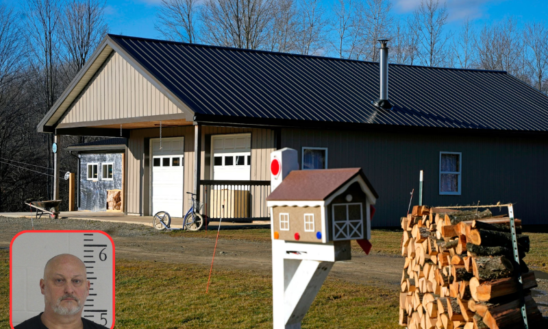 This is the home a few miles outside of Spartansburg, Pa., on Thursday, Feb. 29, 2024, where investigators discovered the body of a pregnant 23-year-old Amish woman on Monday. Pennsylvania State Police are appealing for tips from the public to help solve the crime, a state police spokeswoman said Wednesday. (Gene J. Puskar/AP)