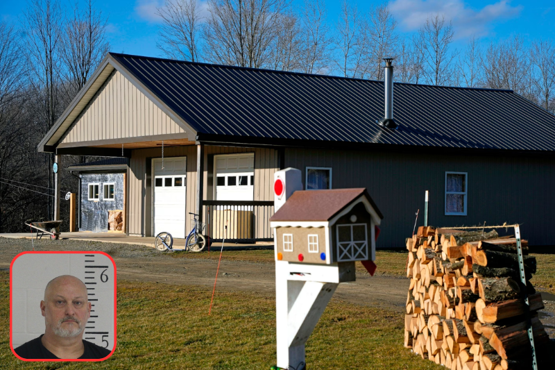 This is the home a few miles outside of Spartansburg, Pa., on Thursday, Feb. 29, 2024, where investigators discovered the body of a pregnant 23-year-old Amish woman on Monday. Pennsylvania State Police are appealing for tips from the public to help solve the crime, a state police spokeswoman said Wednesday. (Gene J. Puskar/AP)
