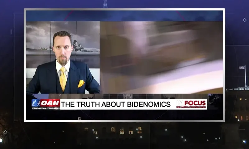 Video still from In Focus on One America News Network during an interview with the guest, E.J. Antoni.