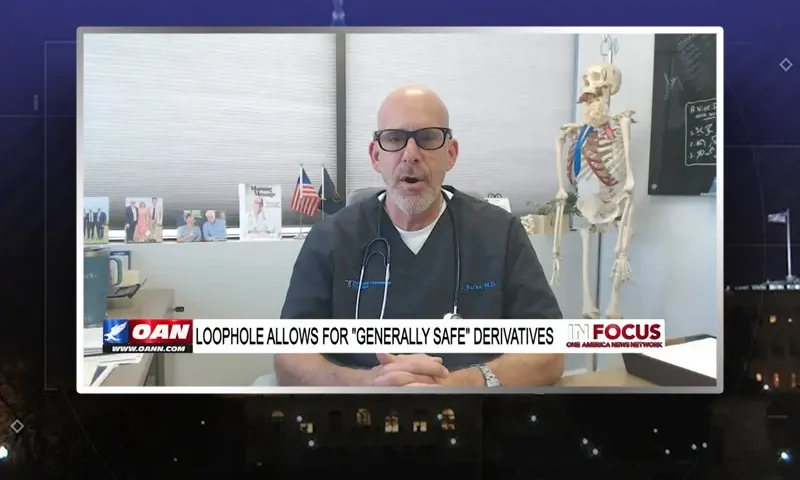 Video still from In Focus on One America News Network during an interview with the guest, Dr. Jeff Barke.