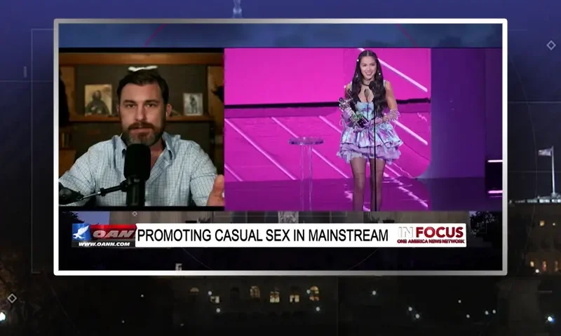 Video still from In Focus on One America News Network during an interview with the guest, AJ Hurley.